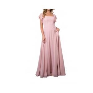 NEW EVA square neck maxi dress in dusty rose